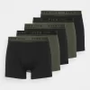 Pier One 5 Pack - Onderbroeken -Black/Khaki