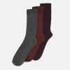 Pier One 3Pack - Sokken - Dark Green/Orange/Bordeaux