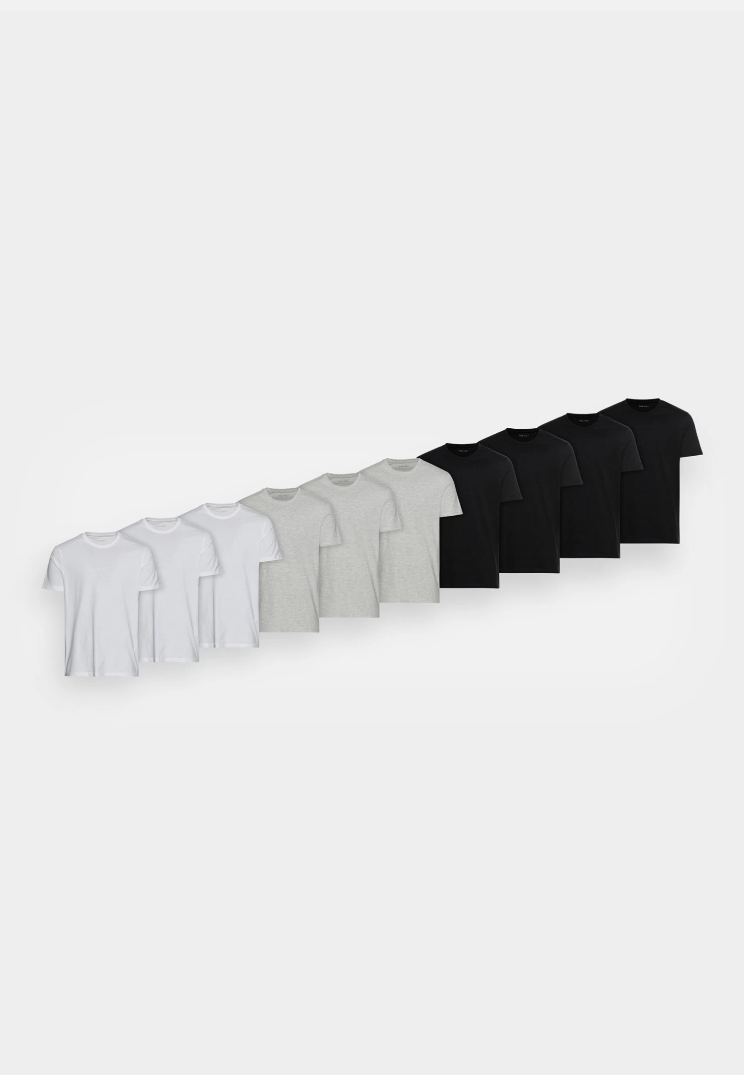 Pier One 10 Pack - T-Shirt Basic - Mottled Light Grey/Black/White 5 Pier One 10 Pack - T-Shirt Basic - Mottled Light Grey/Black/White - Afbeelding 5