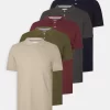 Pier One 5 Pack - Poloshirt - Bordeaux/Olive/Dark Grey