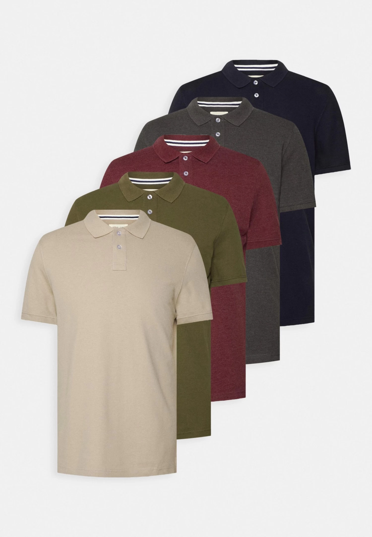 Pier One 5 Pack - Poloshirt - Bordeaux/Olive/Dark Grey 1 Pier One 5 Pack - Poloshirt - Bordeaux/Olive/Dark Grey