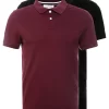 Pier One 2 Pack - Poloshirt - Bordeaux/Black