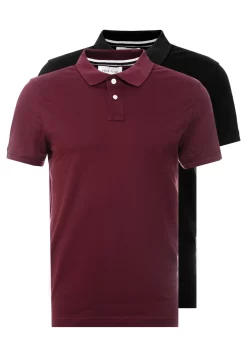Pier One 2 Pack - Poloshirt - Bordeaux/Black