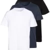Pier One 3 Pack - T-Shirt Basic - Black/White/Blue