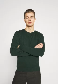 Pier One Basic Crewneck - Trui - Mottled Dark Green